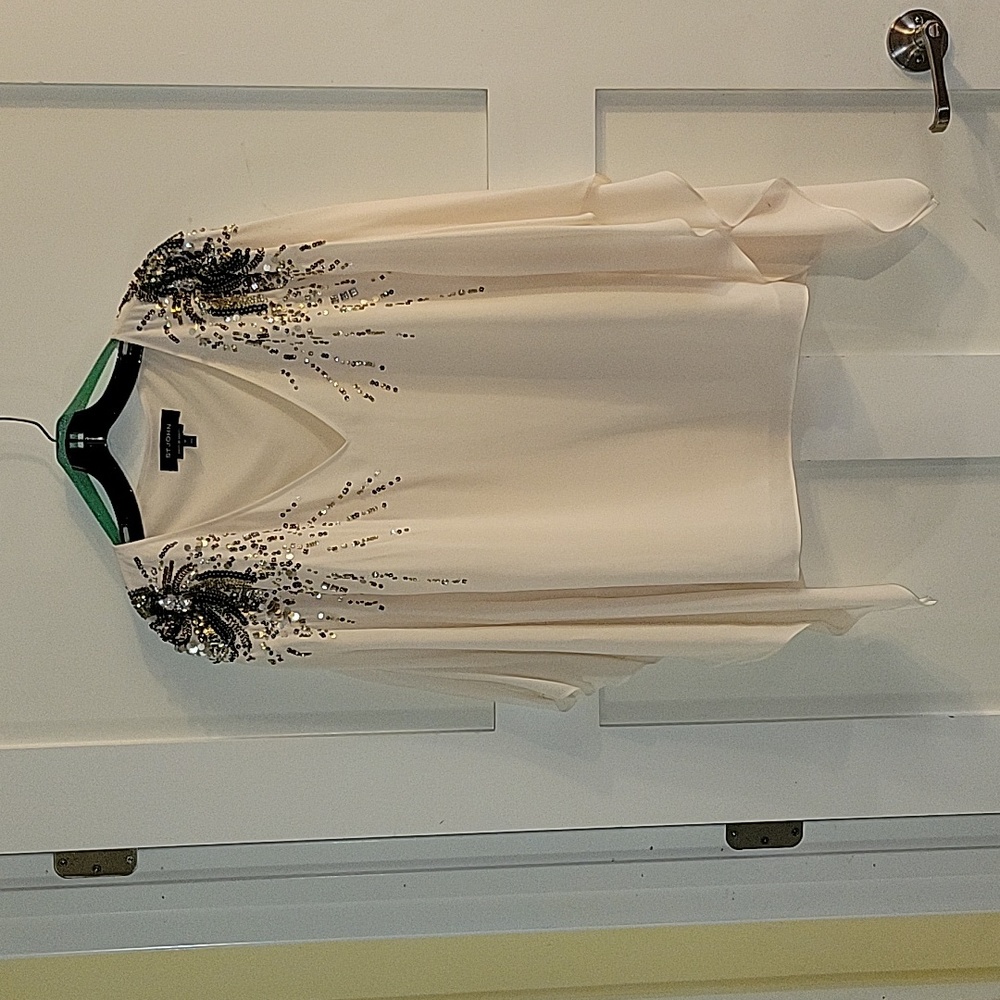 Hand beaded silk top